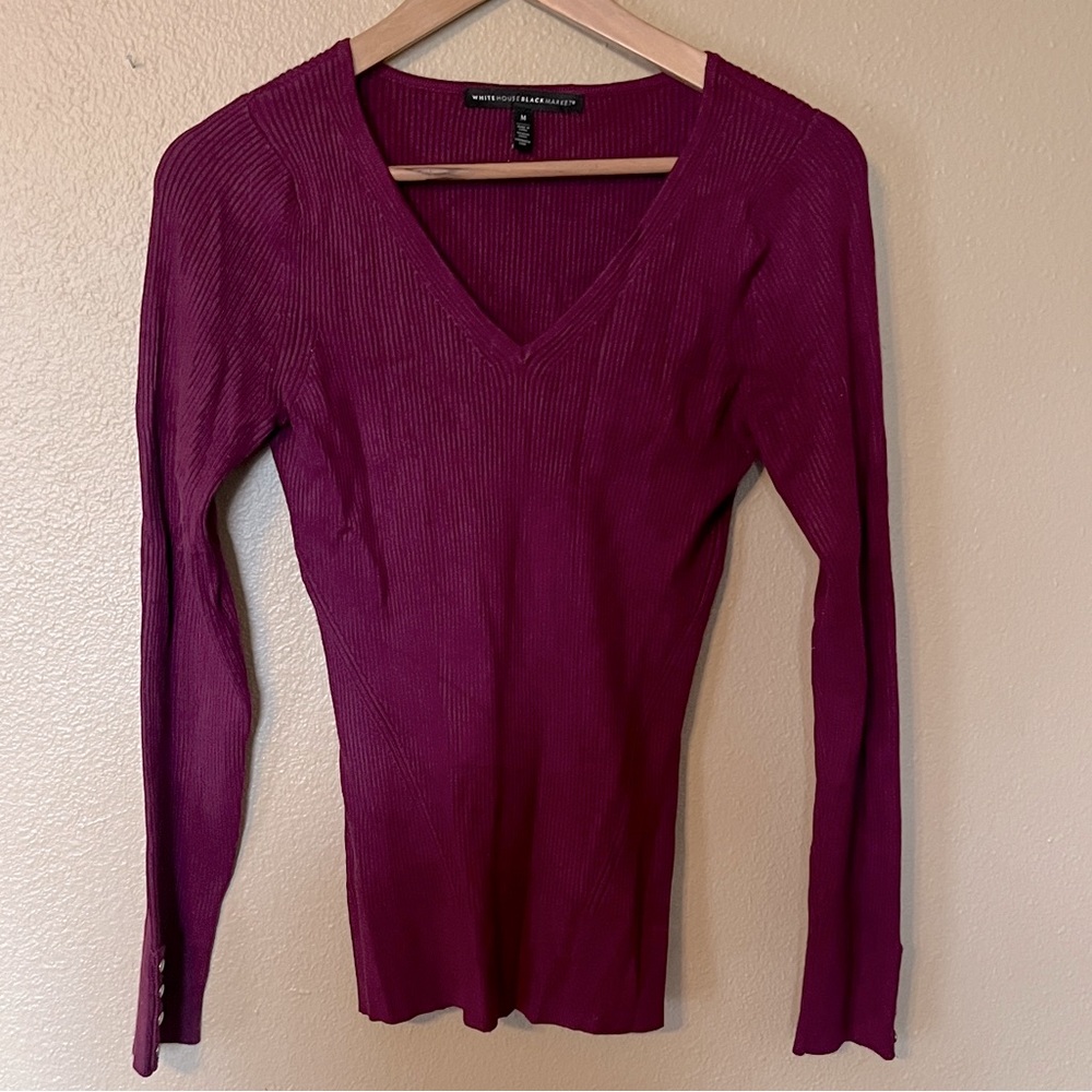 White House Black Market V-Neck Sweater Medium